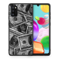 Thumbnail for Θήκη Samsung A41 Money Dollars από τη Smartfits με σχέδιο στο πίσω μέρος και μαύρο περίβλημα | Samsung A41 Money Dollars case with colorful back and black bezels
