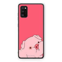 Thumbnail for Samsung A41 Pig Love 1 Θήκη Αγίου Βαλεντίνου από τη Smartfits με σχέδιο στο πίσω μέρος και μαύρο περίβλημα | Smartphone case with colorful back and black bezels by Smartfits
