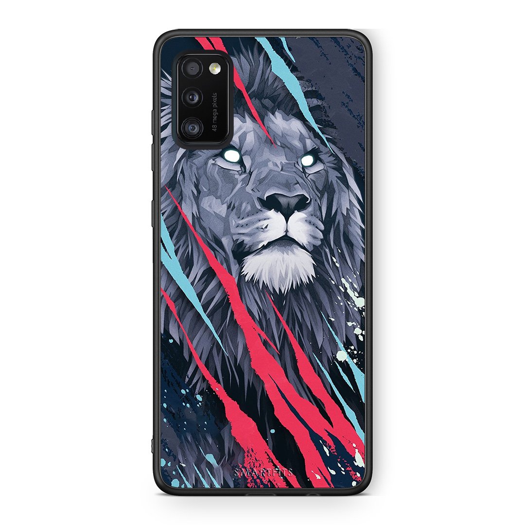 4 - Samsung A41 Lion Designer PopArt case, cover, bumper