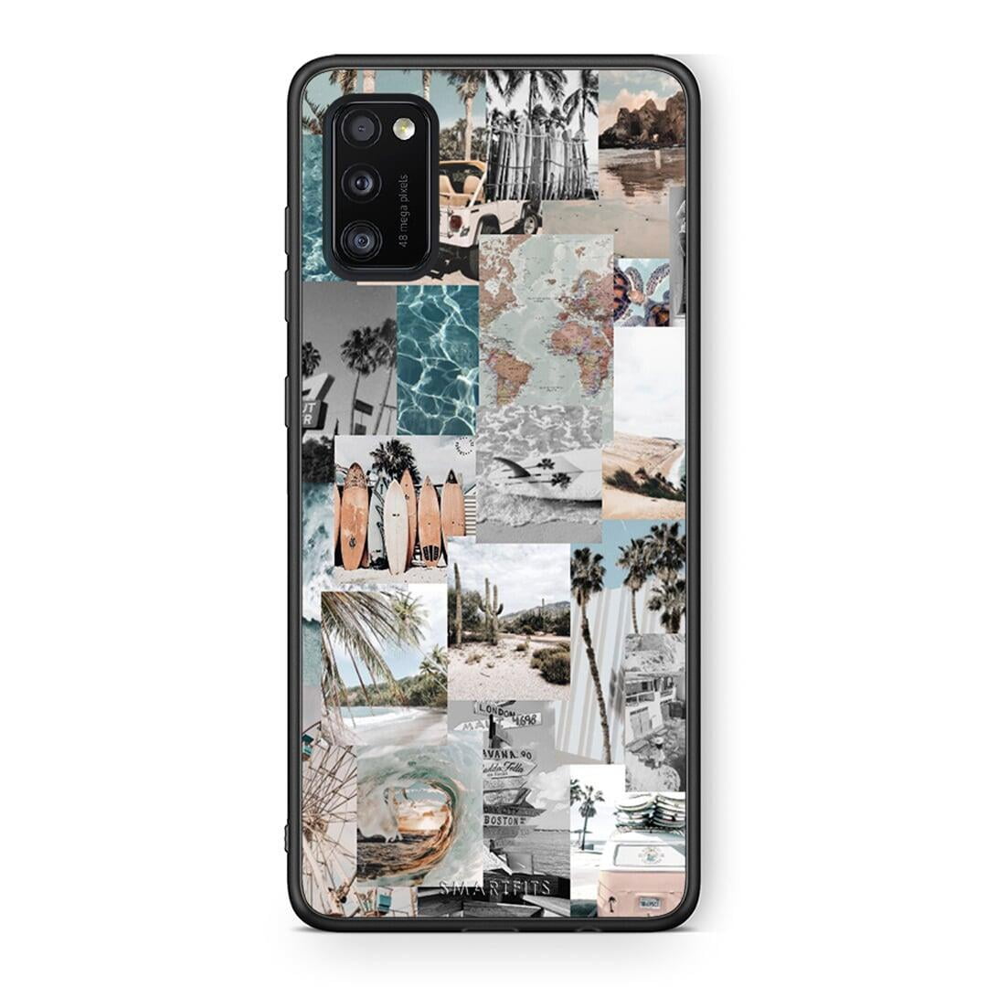 Samsung A41 Retro Beach Life Θήκη από τη Smartfits με σχέδιο στο πίσω μέρος και μαύρο περίβλημα | Smartphone case with colorful back and black bezels by Smartfits