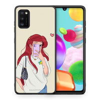 Thumbnail for Θήκη Samsung A41 Walking Mermaid από τη Smartfits με σχέδιο στο πίσω μέρος και μαύρο περίβλημα | Samsung A41 Walking Mermaid case with colorful back and black bezels