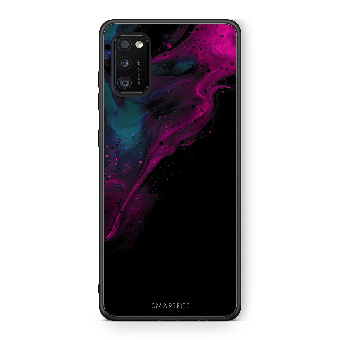 4 - Samsung A41 Pink Black Watercolor case, cover, bumper