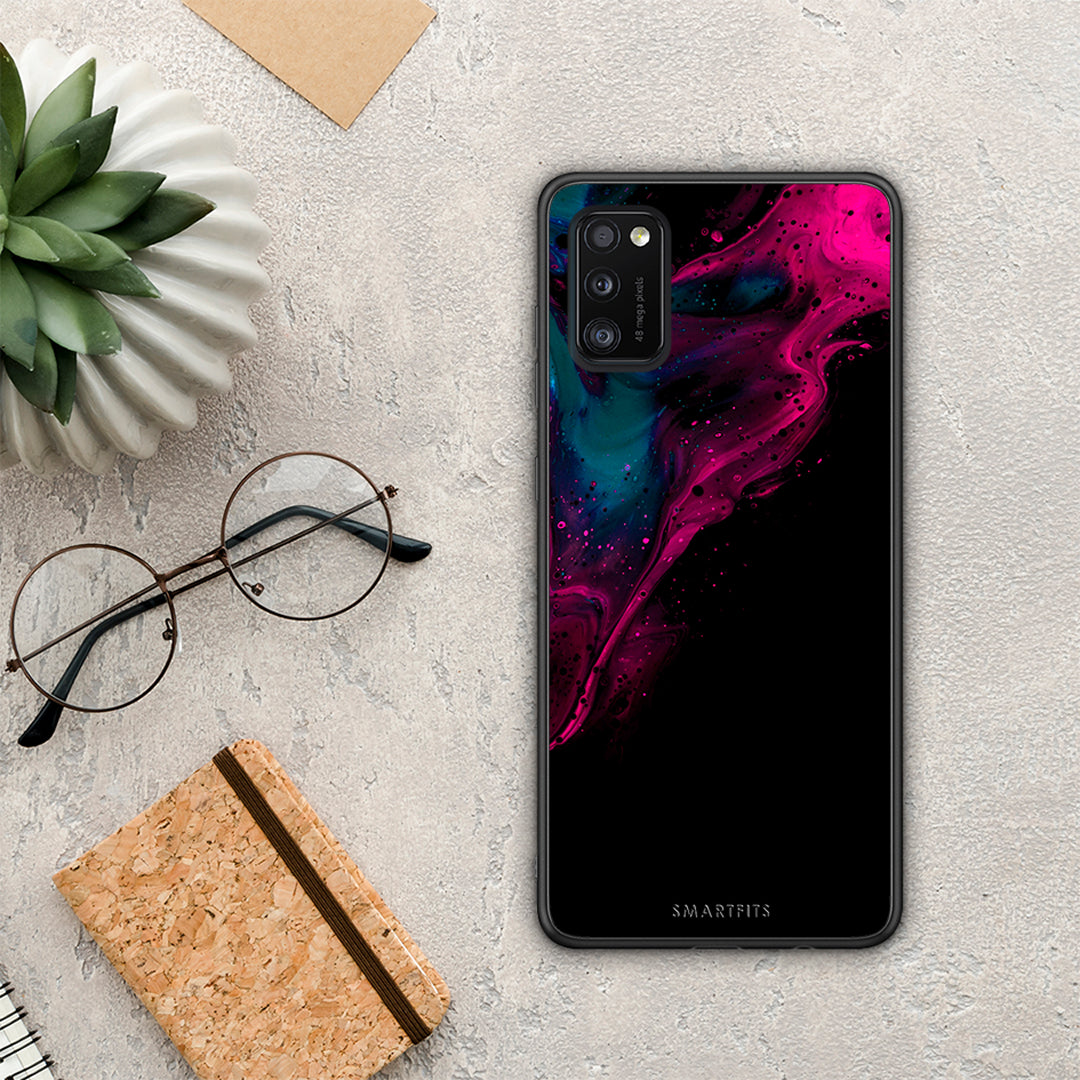 Watercolor Pink Black - Samsung Galaxy A41 case