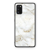 Thumbnail for Samsung A41 White Gold Marble θήκη από τη Smartfits με σχέδιο στο πίσω μέρος και μαύρο περίβλημα | Smartphone case with colorful back and black bezels by Smartfits