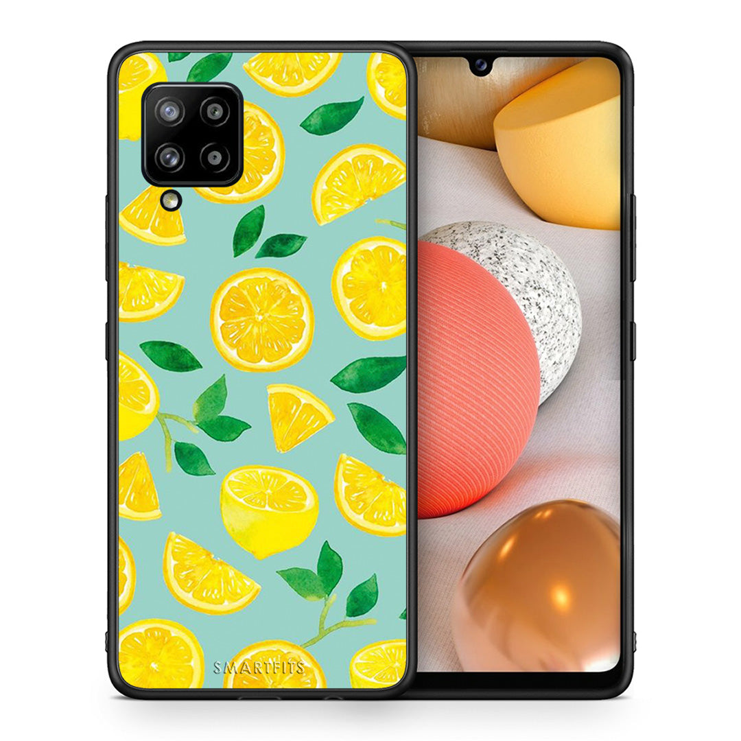 Θήκη Samsung Galaxy A42 Lemons από τη Smartfits με σχέδιο στο πίσω μέρος και μαύρο περίβλημα | Samsung Galaxy A42 Lemons case with colorful back and black bezels