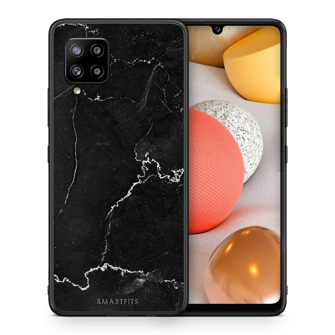 Θήκη Samsung Galaxy A42 Marble Black από τη Smartfits με σχέδιο στο πίσω μέρος και μαύρο περίβλημα | Samsung Galaxy A42 Marble Black case with colorful back and black bezels