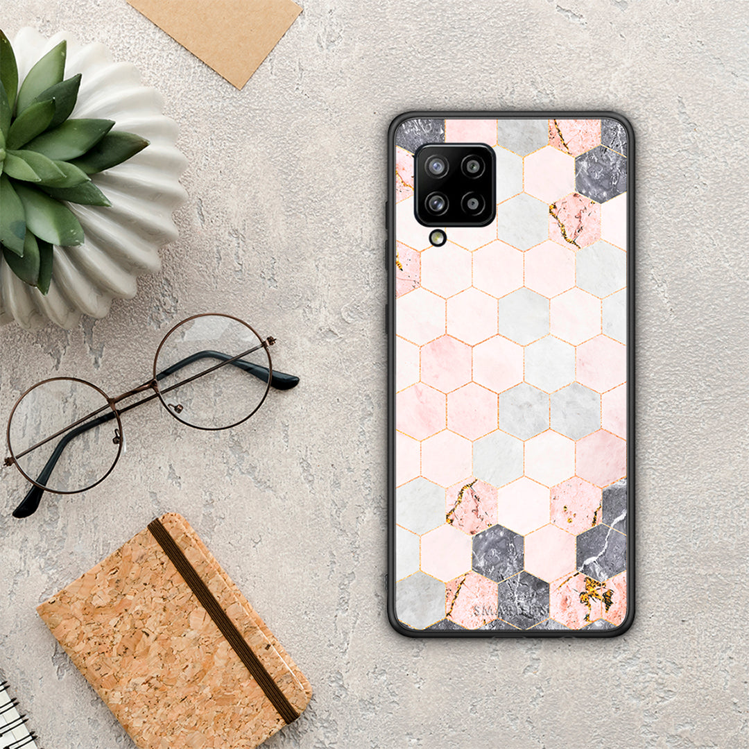 Marble Hexagon Pink - Samsung Galaxy A42 case