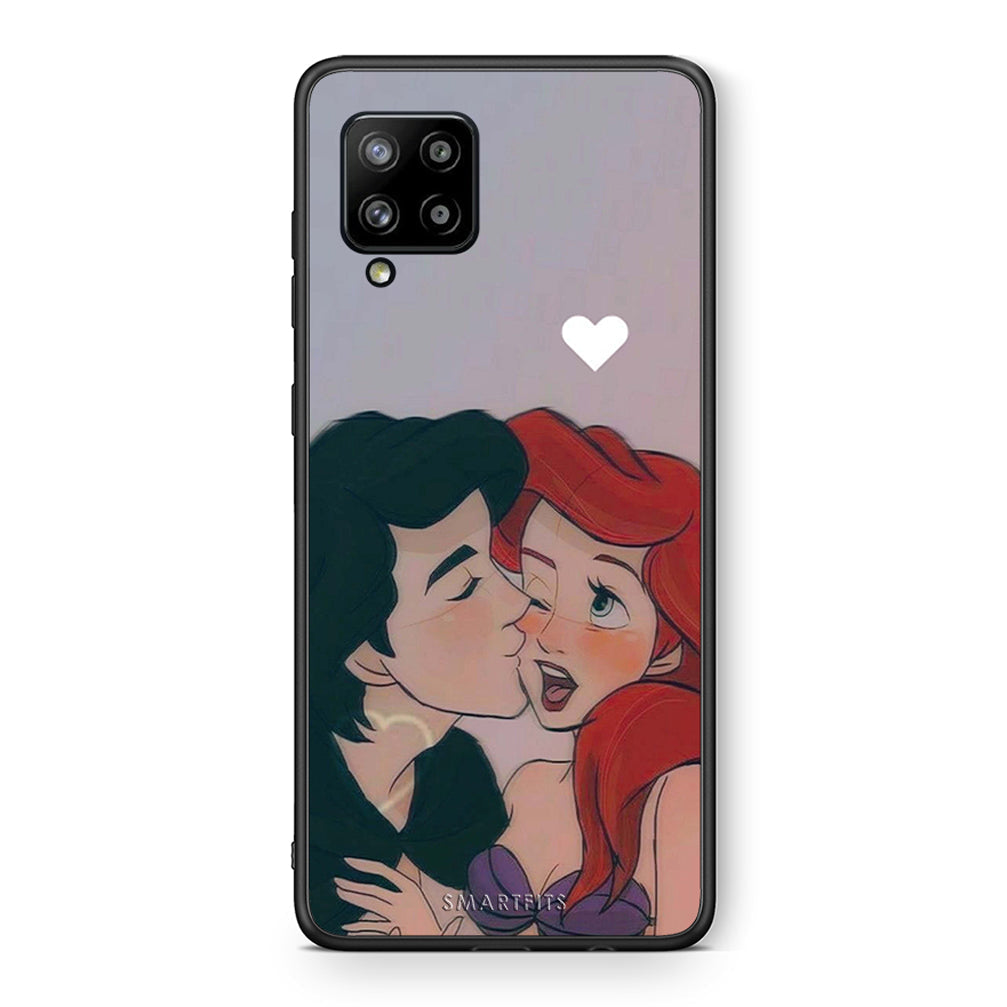 Θήκη Αγίου Βαλεντίνου Samsung Galaxy A42 Mermaid Love από τη Smartfits με σχέδιο στο πίσω μέρος και μαύρο περίβλημα | Samsung Galaxy A42 Mermaid Love case with colorful back and black bezels