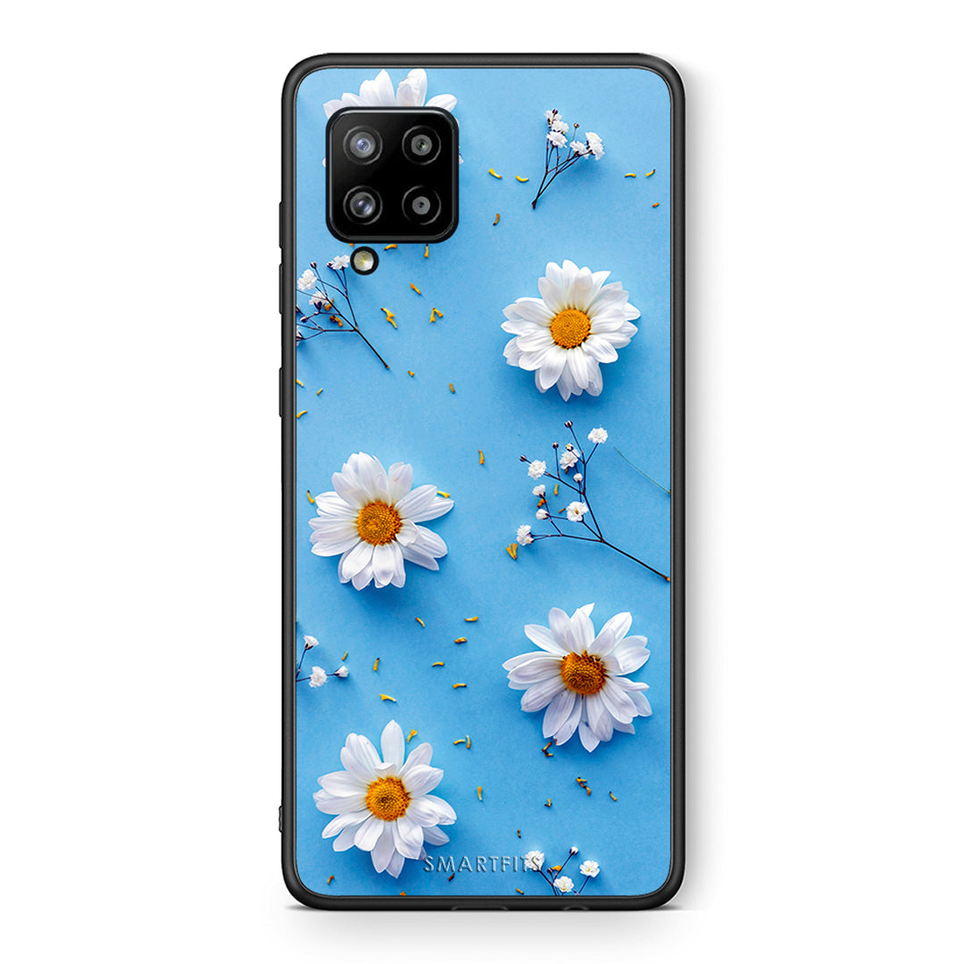 Θήκη Samsung Galaxy A42 Real Daisies από τη Smartfits με σχέδιο στο πίσω μέρος και μαύρο περίβλημα | Samsung Galaxy A42 Real Daisies case with colorful back and black bezels