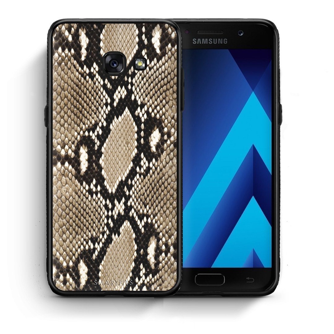 Θήκη Samsung A5 2017 Fashion Snake Animal από τη Smartfits με σχέδιο στο πίσω μέρος και μαύρο περίβλημα | Samsung A5 2017 Fashion Snake Animal case with colorful back and black bezels