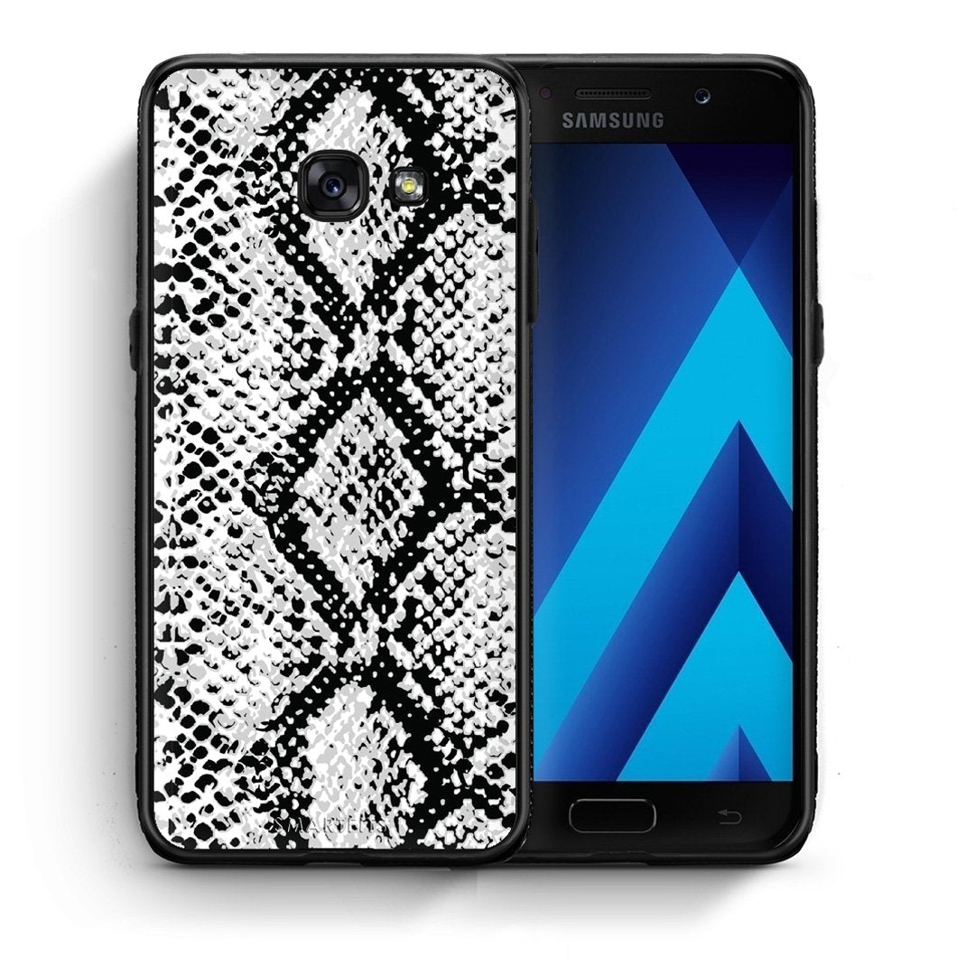 Θήκη Samsung A5 2017 White Snake Animal από τη Smartfits με σχέδιο στο πίσω μέρος και μαύρο περίβλημα | Samsung A5 2017 White Snake Animal case with colorful back and black bezels