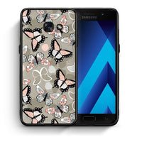 Thumbnail for Θήκη Samsung A5 2017 Butterflies Boho από τη Smartfits με σχέδιο στο πίσω μέρος και μαύρο περίβλημα | Samsung A5 2017 Butterflies Boho case with colorful back and black bezels