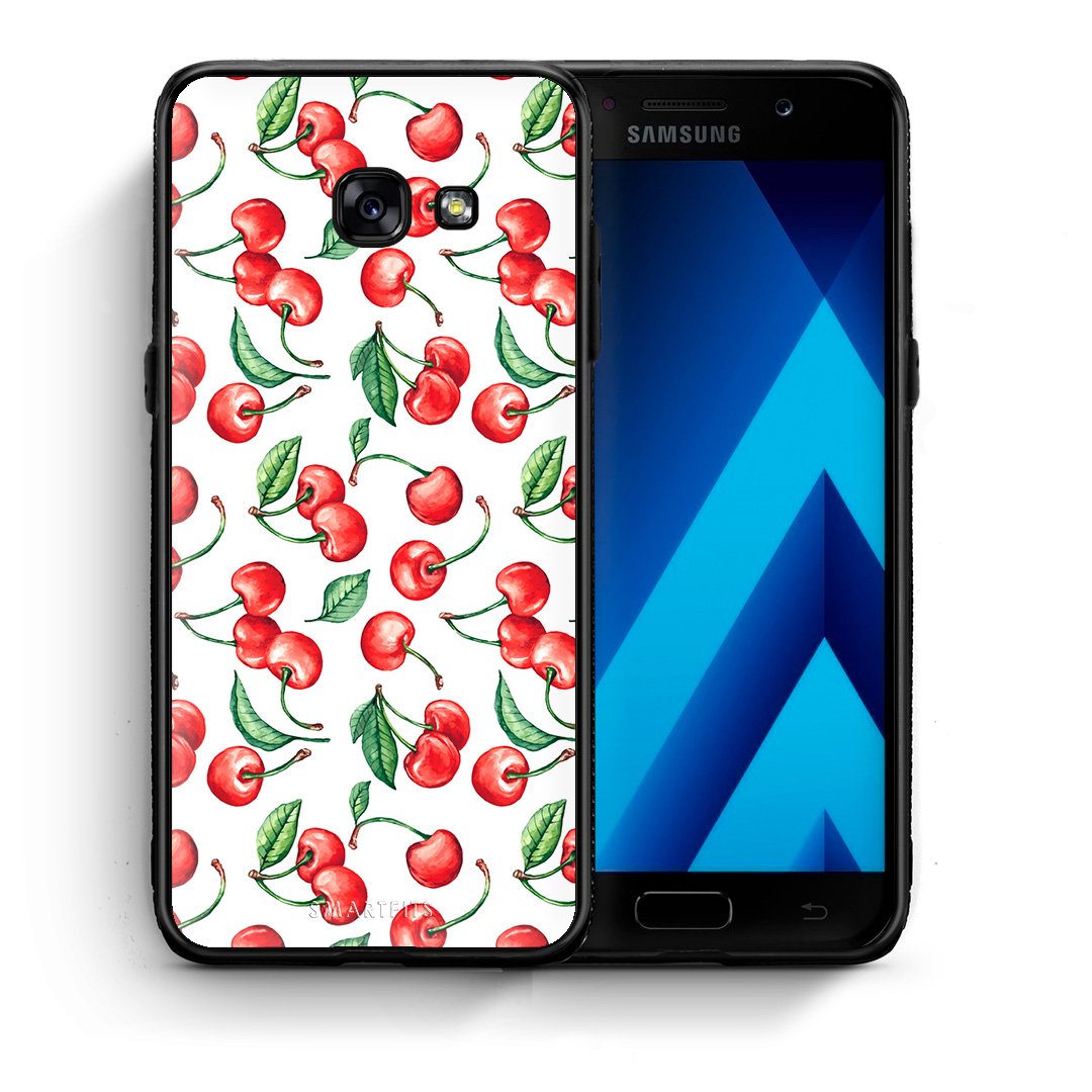 Θήκη Samsung A5 2017 Cherry Summer από τη Smartfits με σχέδιο στο πίσω μέρος και μαύρο περίβλημα | Samsung A5 2017 Cherry Summer case with colorful back and black bezels