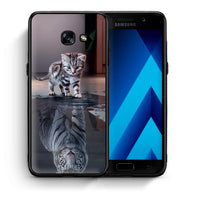 Thumbnail for Θήκη Samsung A5 2017 Tiger Cute από τη Smartfits με σχέδιο στο πίσω μέρος και μαύρο περίβλημα | Samsung A5 2017 Tiger Cute case with colorful back and black bezels
