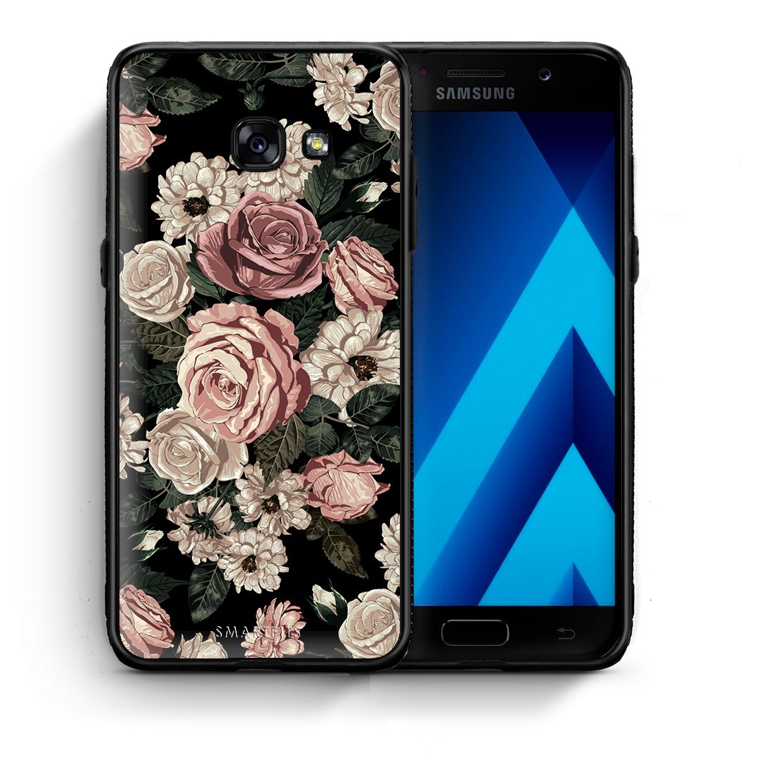 Θήκη Samsung A5 2017 Wild Roses Flower από τη Smartfits με σχέδιο στο πίσω μέρος και μαύρο περίβλημα | Samsung A5 2017 Wild Roses Flower case with colorful back and black bezels