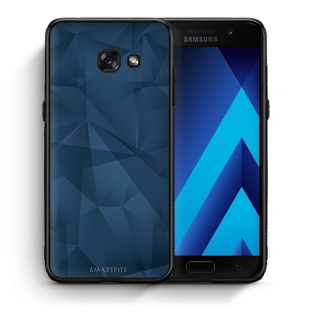 Θήκη Samsung A5 2017 Blue Abstract Geometric από τη Smartfits με σχέδιο στο πίσω μέρος και μαύρο περίβλημα | Samsung A5 2017 Blue Abstract Geometric case with colorful back and black bezels