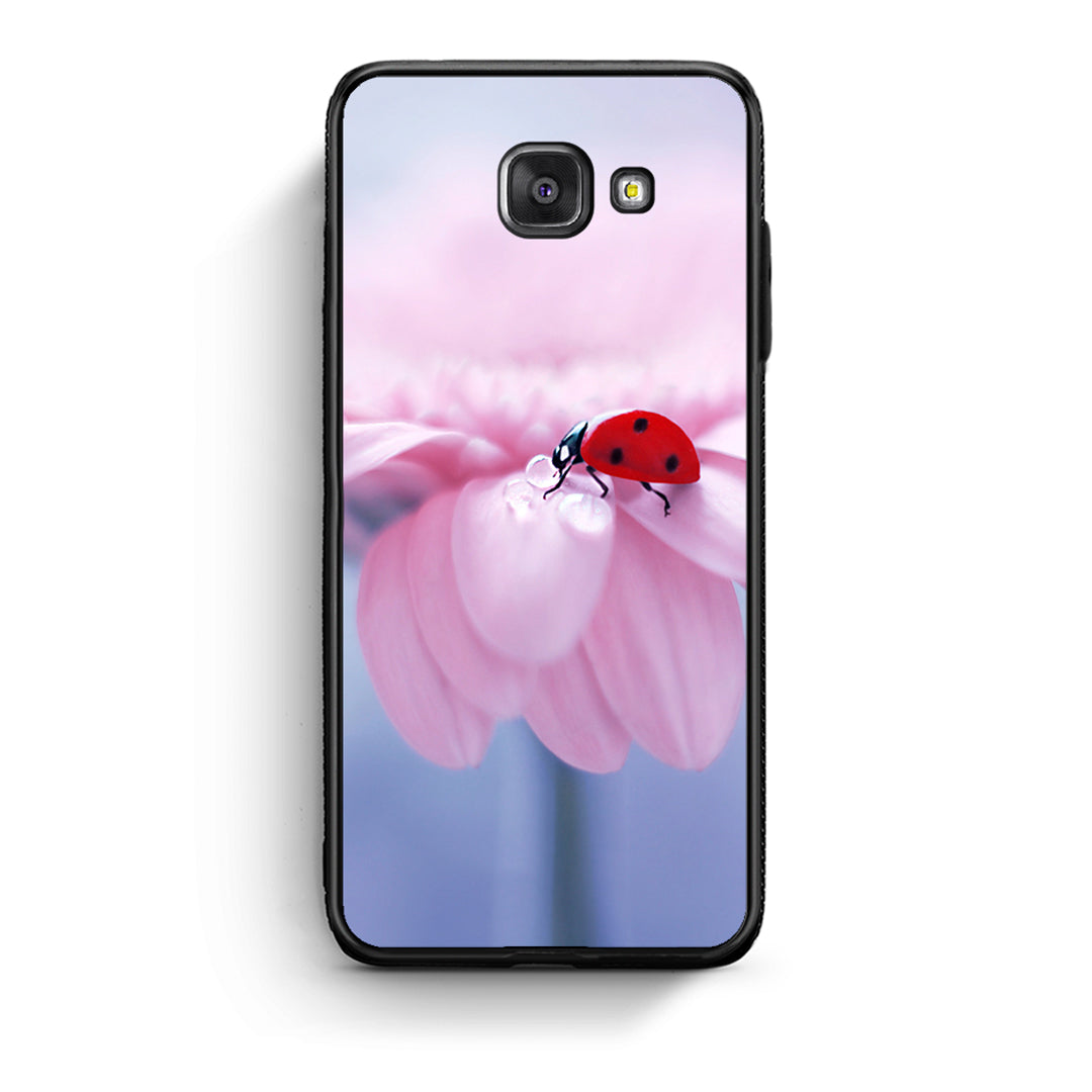 Samsung A5 2017 Ladybug Flower θήκη από τη Smartfits με σχέδιο στο πίσω μέρος και μαύρο περίβλημα | Smartphone case with colorful back and black bezels by Smartfits