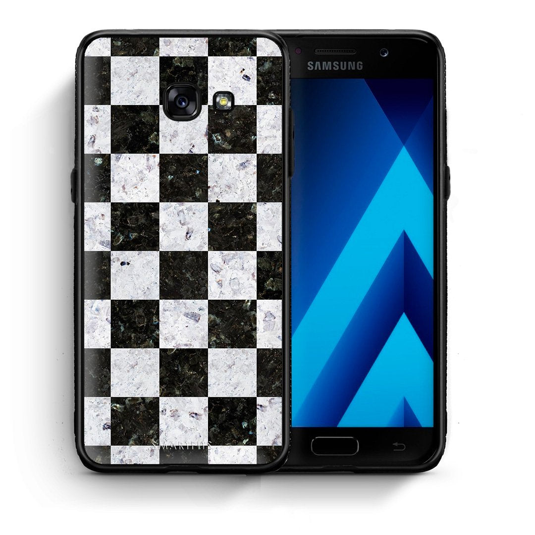 Θήκη Samsung A5 2017 Square Geometric Marble από τη Smartfits με σχέδιο στο πίσω μέρος και μαύρο περίβλημα | Samsung A5 2017 Square Geometric Marble case with colorful back and black bezels