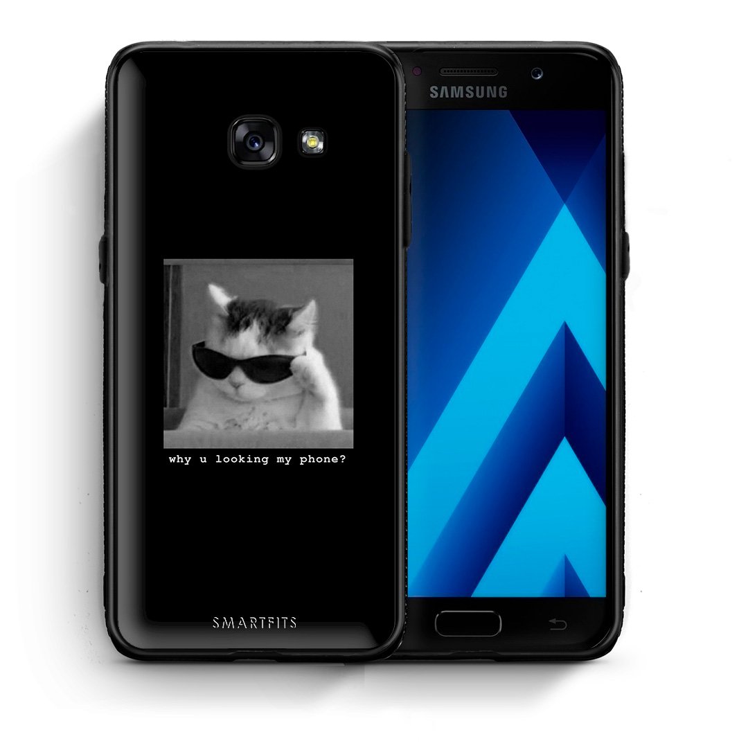 Θήκη Samsung A5 2017 Meme Cat από τη Smartfits με σχέδιο στο πίσω μέρος και μαύρο περίβλημα | Samsung A5 2017 Meme Cat case with colorful back and black bezels