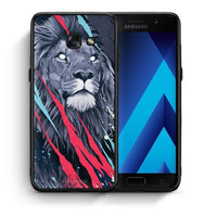 Thumbnail for Θήκη Samsung A5 2017 Lion Designer PopArt από τη Smartfits με σχέδιο στο πίσω μέρος και μαύρο περίβλημα | Samsung A5 2017 Lion Designer PopArt case with colorful back and black bezels