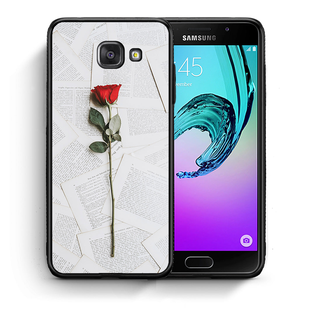 Θήκη Samsung A5 2017 Red Rose από τη Smartfits με σχέδιο στο πίσω μέρος και μαύρο περίβλημα | Samsung A5 2017 Red Rose case with colorful back and black bezels