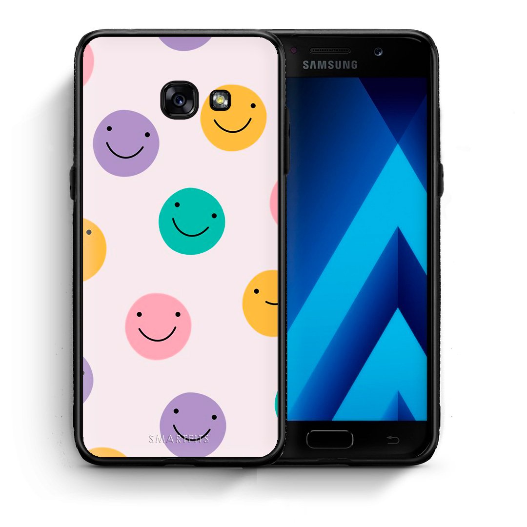 Θήκη Samsung A5 2017 Smiley Faces από τη Smartfits με σχέδιο στο πίσω μέρος και μαύρο περίβλημα | Samsung A5 2017 Smiley Faces case with colorful back and black bezels