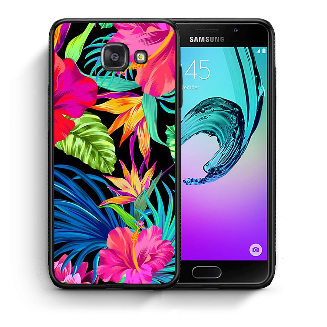 Θήκη Samsung A5 2017 Tropical Flowers από τη Smartfits με σχέδιο στο πίσω μέρος και μαύρο περίβλημα | Samsung A5 2017 Tropical Flowers case with colorful back and black bezels