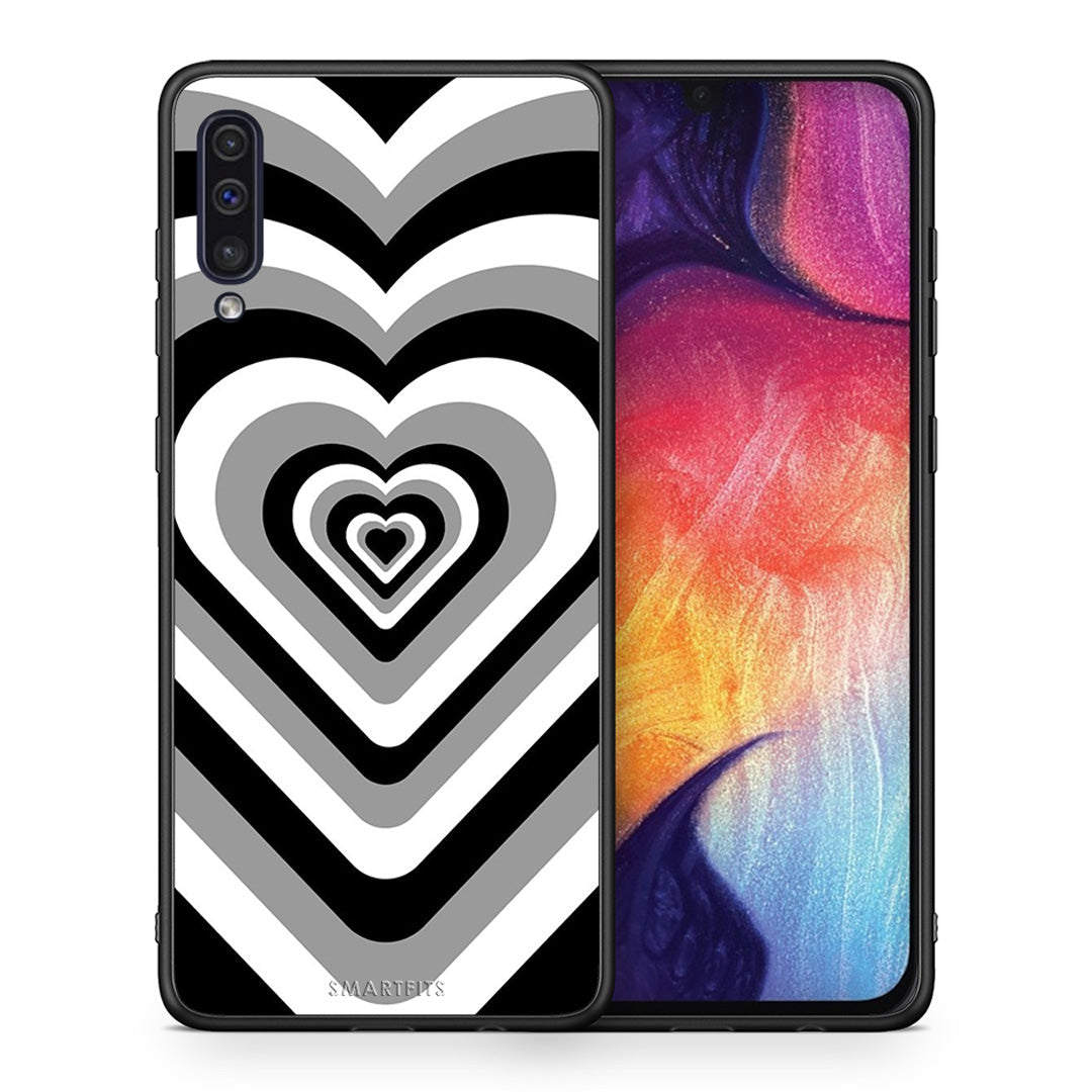 Θήκη Samsung A50/A30s Black Hearts από τη Smartfits με σχέδιο στο πίσω μέρος και μαύρο περίβλημα | Samsung A50/A30s Black Hearts case with colorful back and black bezels