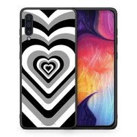 Thumbnail for Θήκη Samsung A50/A30s Black Hearts από τη Smartfits με σχέδιο στο πίσω μέρος και μαύρο περίβλημα | Samsung A50/A30s Black Hearts case with colorful back and black bezels