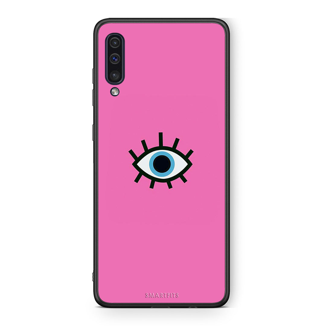 samsung a50 Blue Eye Pink θήκη από τη Smartfits με σχέδιο στο πίσω μέρος και μαύρο περίβλημα | Smartphone case with colorful back and black bezels by Smartfits
