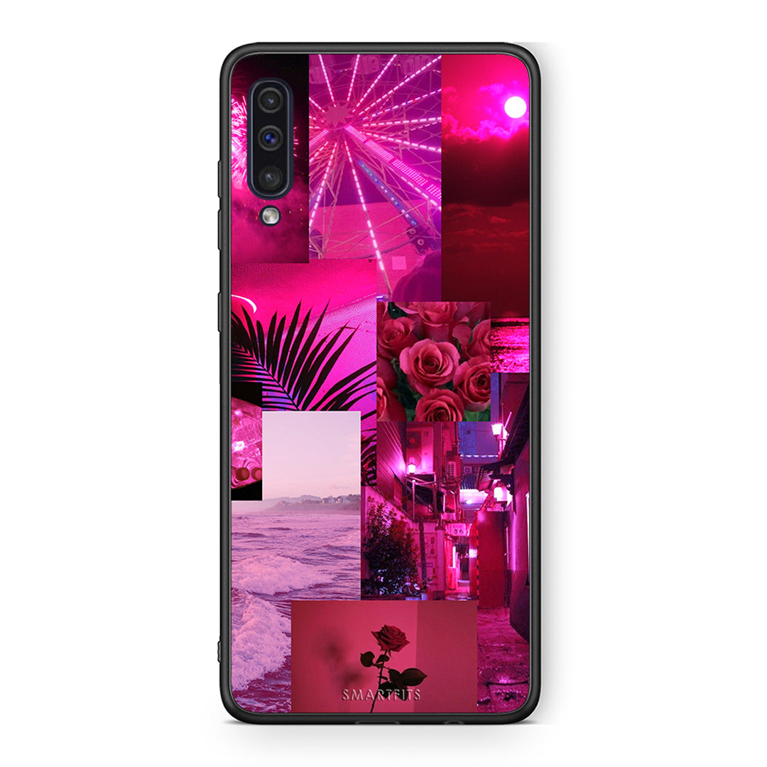 samsung a50 Collage Red Roses Θήκη Αγίου Βαλεντίνου από τη Smartfits με σχέδιο στο πίσω μέρος και μαύρο περίβλημα | Smartphone case with colorful back and black bezels by Smartfits