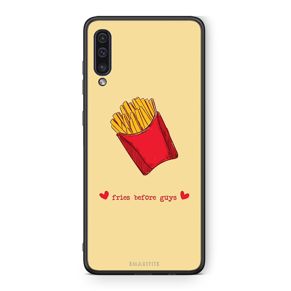samsung a50 Fries Before Guys Θήκη Αγίου Βαλεντίνου από τη Smartfits με σχέδιο στο πίσω μέρος και μαύρο περίβλημα | Smartphone case with colorful back and black bezels by Smartfits