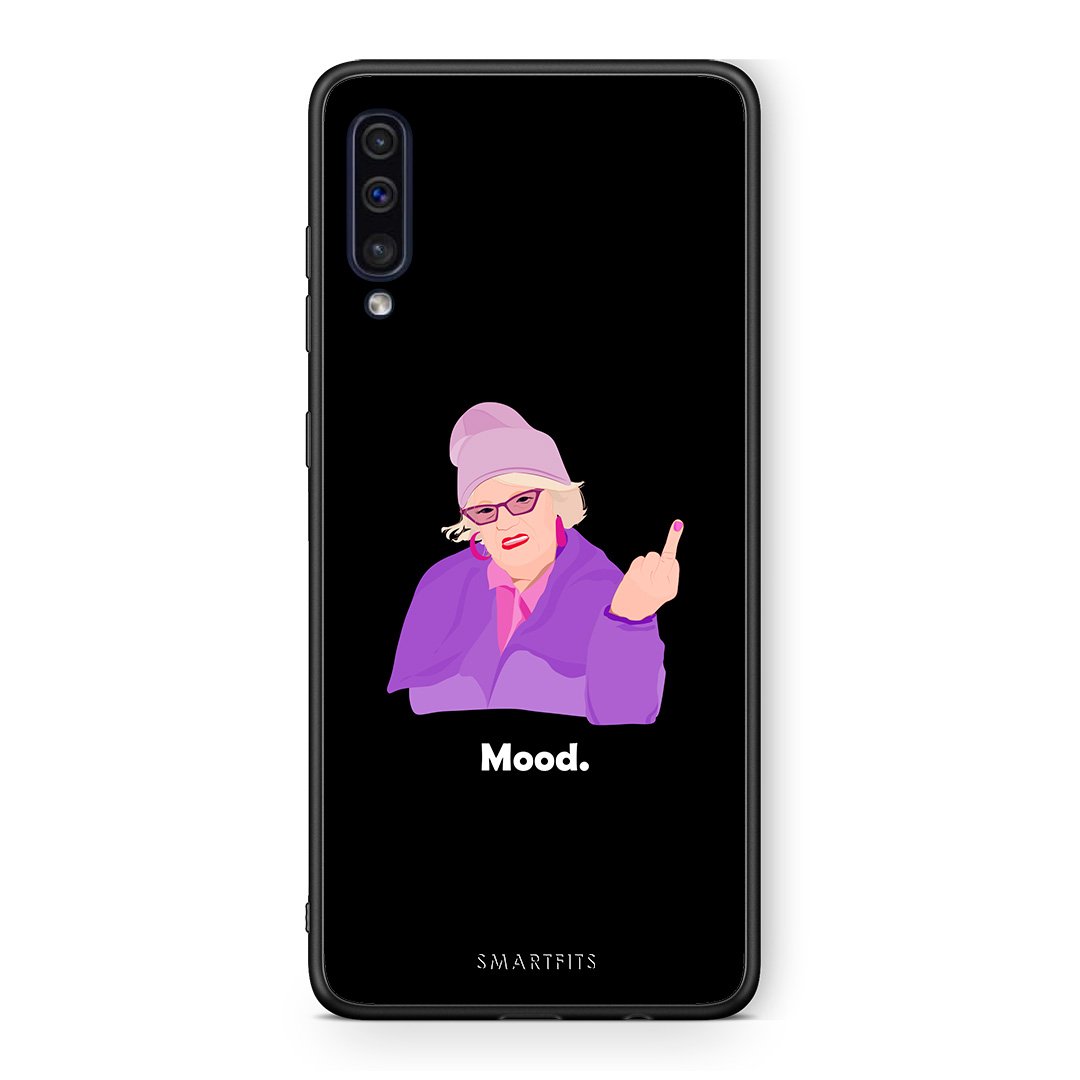 samsung a50 Grandma Mood Black θήκη από τη Smartfits με σχέδιο στο πίσω μέρος και μαύρο περίβλημα | Smartphone case with colorful back and black bezels by Smartfits