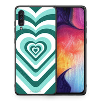 Thumbnail for Θήκη Samsung A50/A30s Green Hearts από τη Smartfits με σχέδιο στο πίσω μέρος και μαύρο περίβλημα | Samsung A50/A30s Green Hearts case with colorful back and black bezels