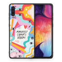 Thumbnail for Θήκη Samsung A50/A30s Manifest Your Vision από τη Smartfits με σχέδιο στο πίσω μέρος και μαύρο περίβλημα | Samsung A50/A30s Manifest Your Vision case with colorful back and black bezels