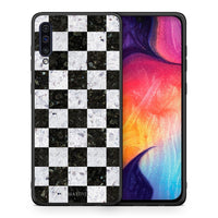 Thumbnail for Θήκη Samsung A50/A30s Square Geometric Marble από τη Smartfits με σχέδιο στο πίσω μέρος και μαύρο περίβλημα | Samsung A50/A30s Square Geometric Marble case with colorful back and black bezels