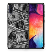 Thumbnail for Θήκη Samsung A50/A30s Money Dollars από τη Smartfits με σχέδιο στο πίσω μέρος και μαύρο περίβλημα | Samsung A50/A30s Money Dollars case with colorful back and black bezels