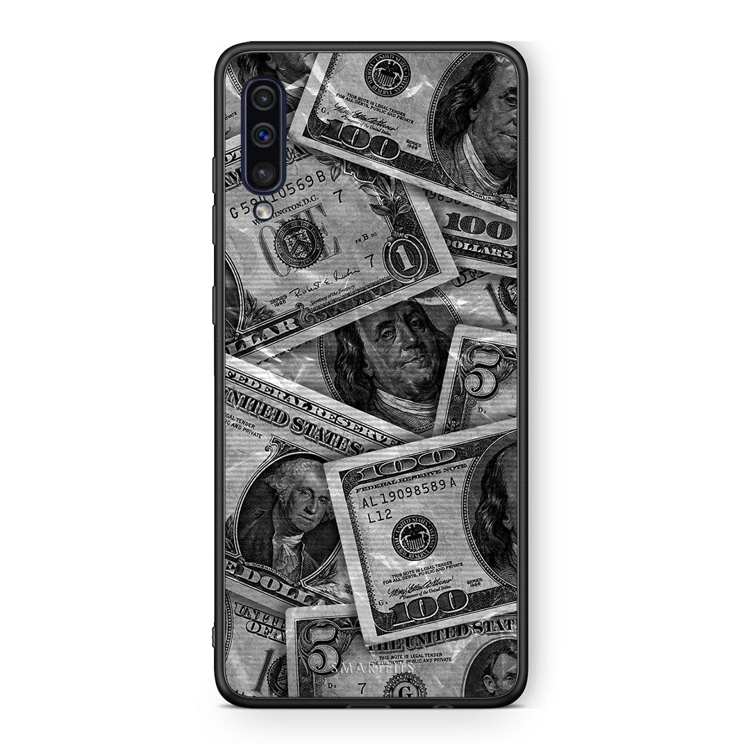 samsung a50 Money Dollars θήκη από τη Smartfits με σχέδιο στο πίσω μέρος και μαύρο περίβλημα | Smartphone case with colorful back and black bezels by Smartfits