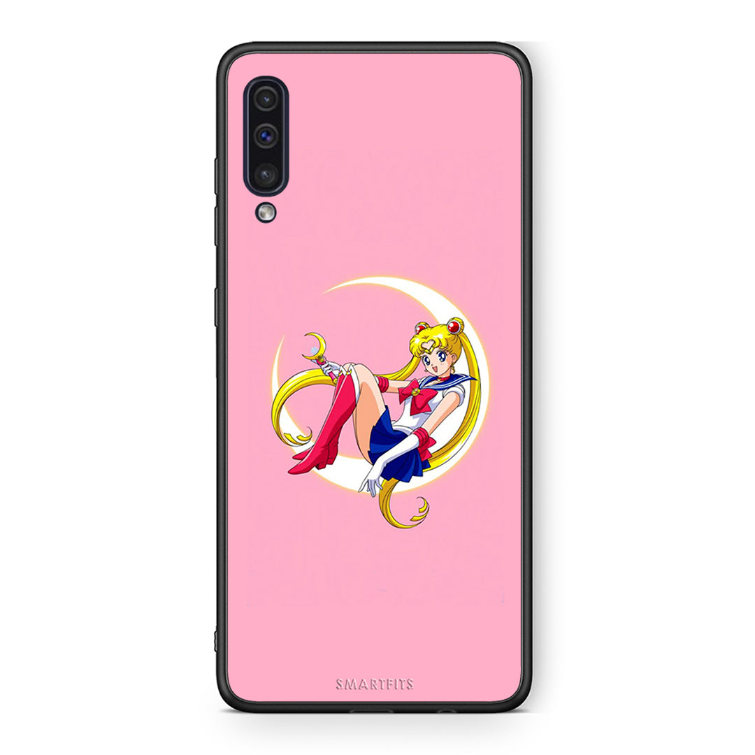 samsung a50 Moon Girl θήκη από τη Smartfits με σχέδιο στο πίσω μέρος και μαύρο περίβλημα | Smartphone case with colorful back and black bezels by Smartfits