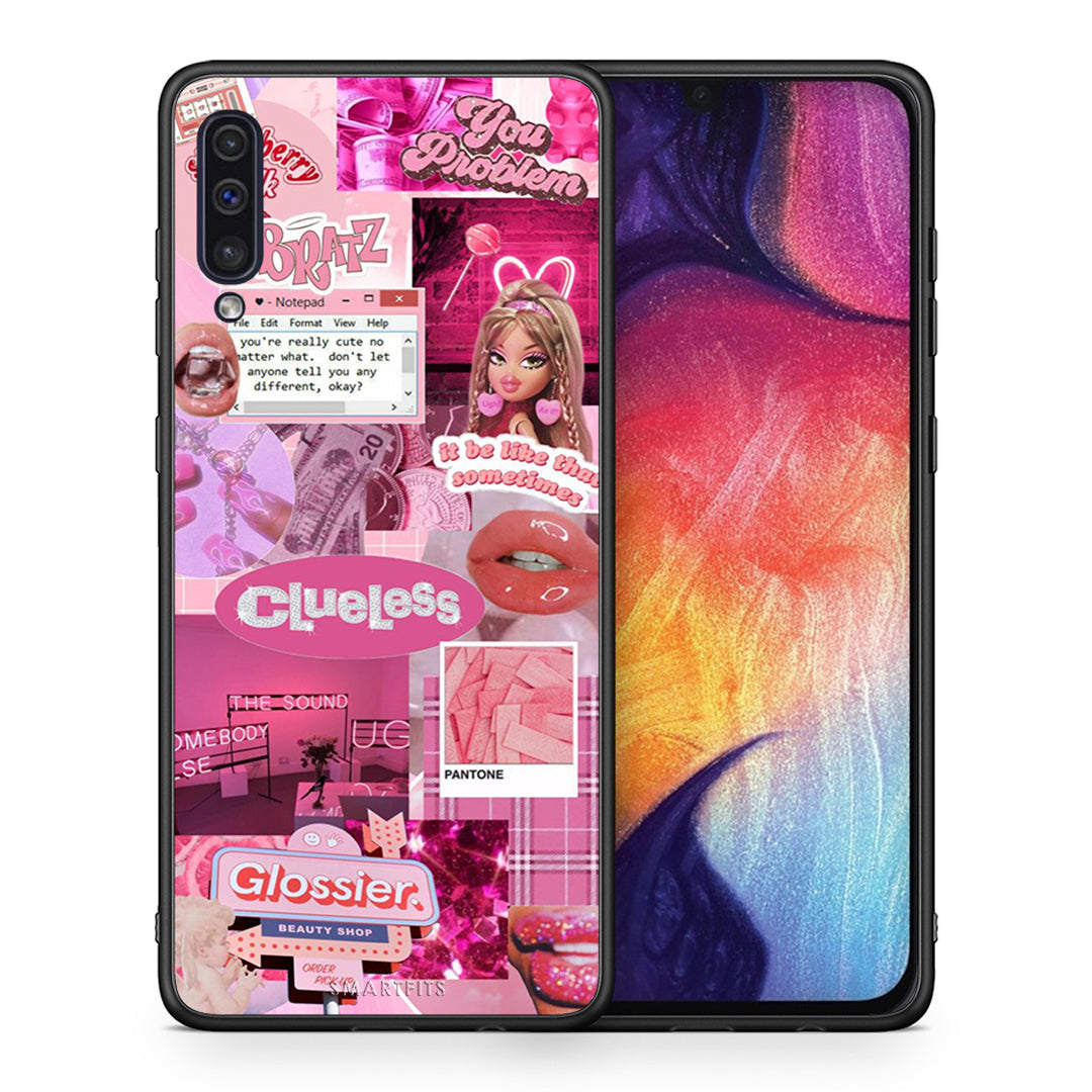 Θήκη Αγίου Βαλεντίνου Samsung A50 / A30s Pink Love από τη Smartfits με σχέδιο στο πίσω μέρος και μαύρο περίβλημα | Samsung A50 / A30s Pink Love case with colorful back and black bezels