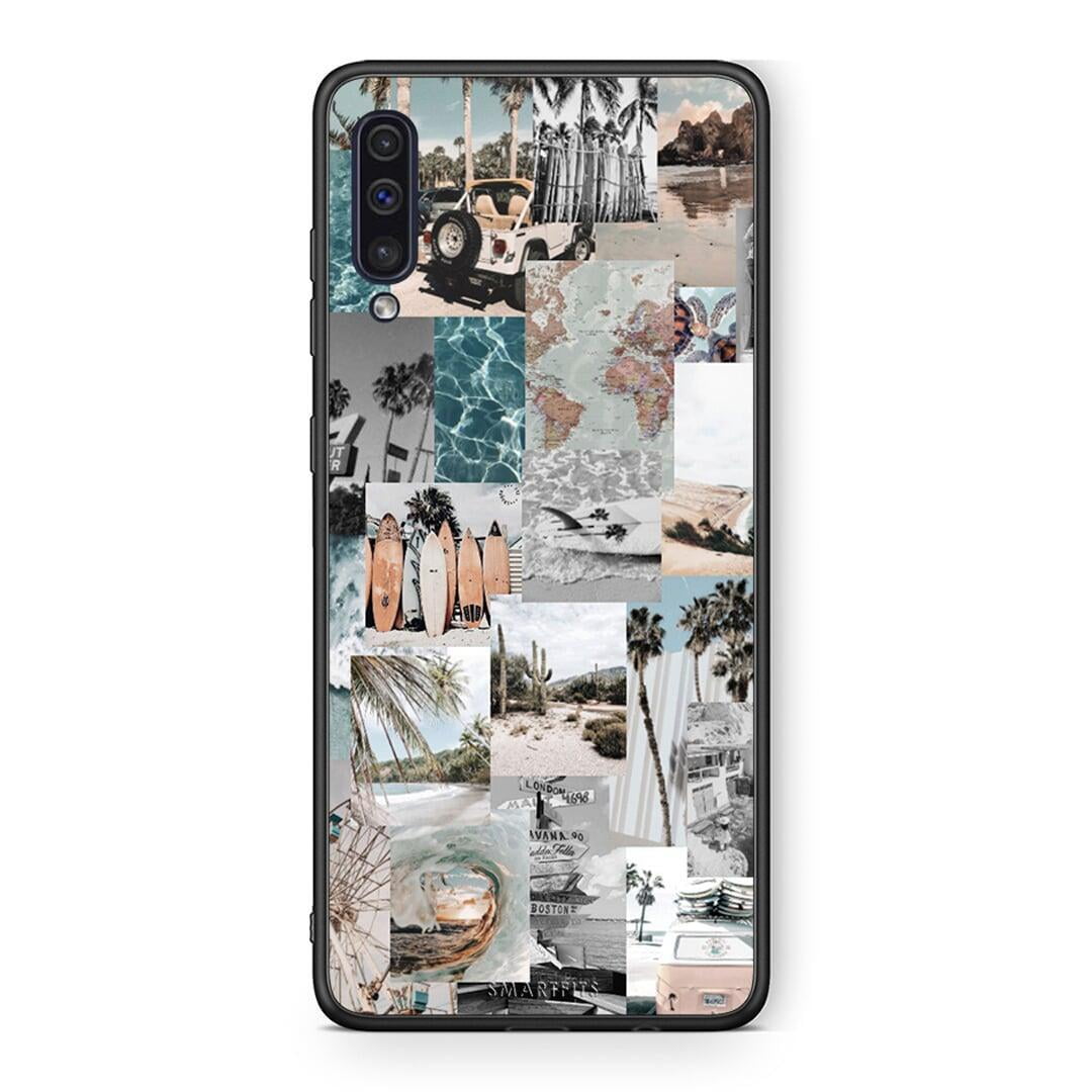 samsung a50 Retro Beach Life Θήκη από τη Smartfits με σχέδιο στο πίσω μέρος και μαύρο περίβλημα | Smartphone case with colorful back and black bezels by Smartfits