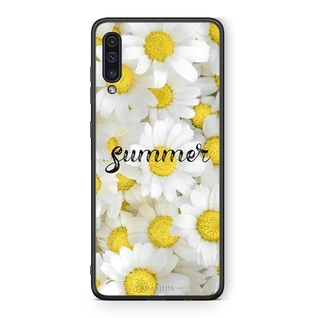 samsung a50 Summer Daisies Θήκη από τη Smartfits με σχέδιο στο πίσω μέρος και μαύρο περίβλημα | Smartphone case with colorful back and black bezels by Smartfits