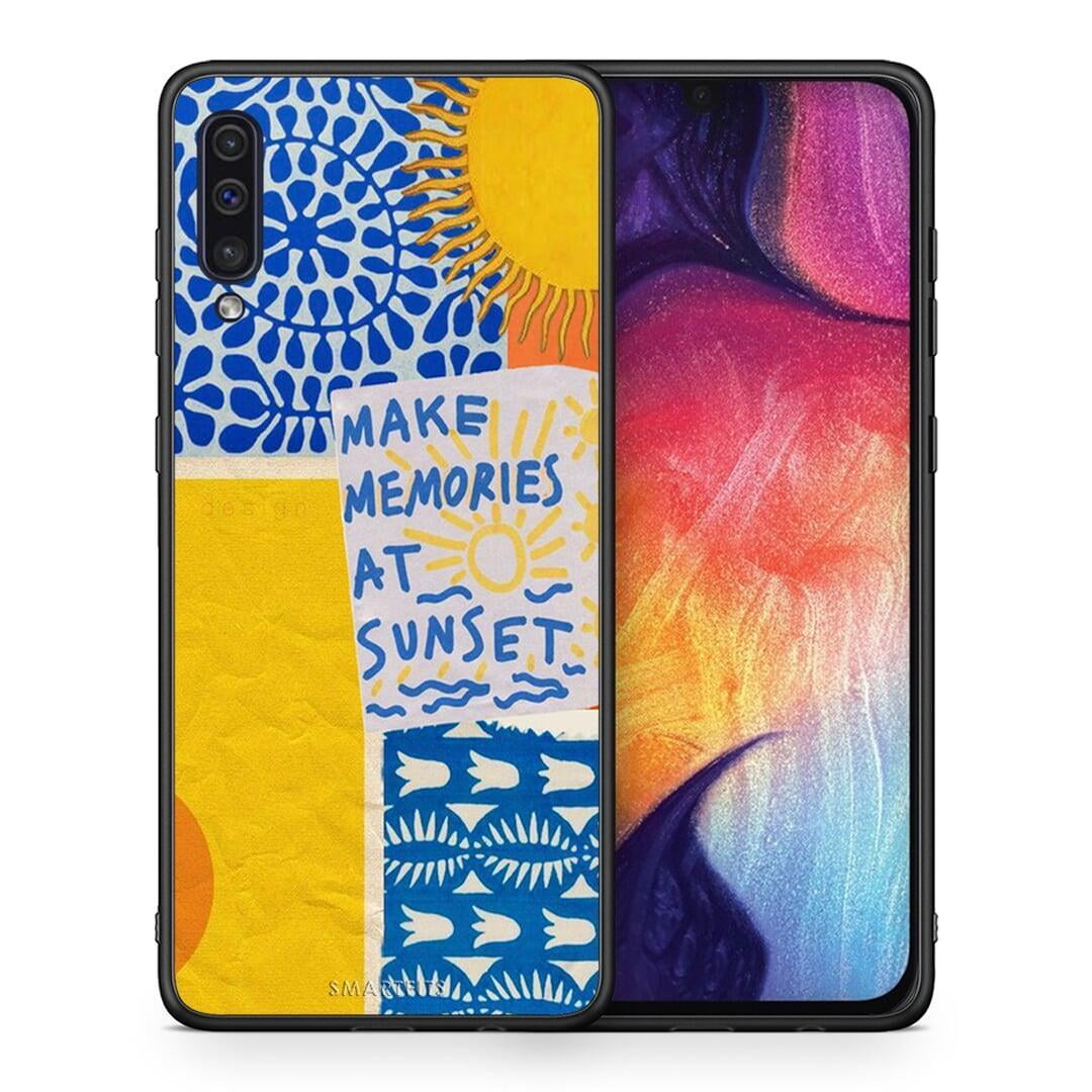 Θήκη Samsung A50 / A30s Sunset Memories από τη Smartfits με σχέδιο στο πίσω μέρος και μαύρο περίβλημα | Samsung A50 / A30s Sunset Memories case with colorful back and black bezels