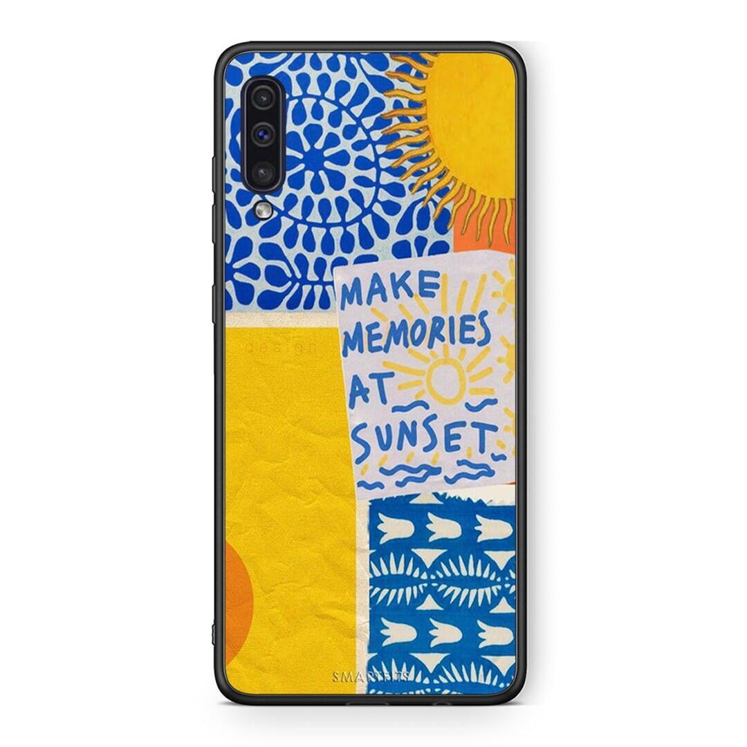 samsung a50 Sunset Memories Θήκη από τη Smartfits με σχέδιο στο πίσω μέρος και μαύρο περίβλημα | Smartphone case with colorful back and black bezels by Smartfits