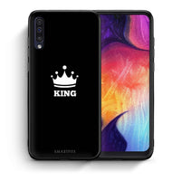 Thumbnail for Θήκη Samsung A50/A30s King Valentine από τη Smartfits με σχέδιο στο πίσω μέρος και μαύρο περίβλημα | Samsung A50/A30s King Valentine case with colorful back and black bezels