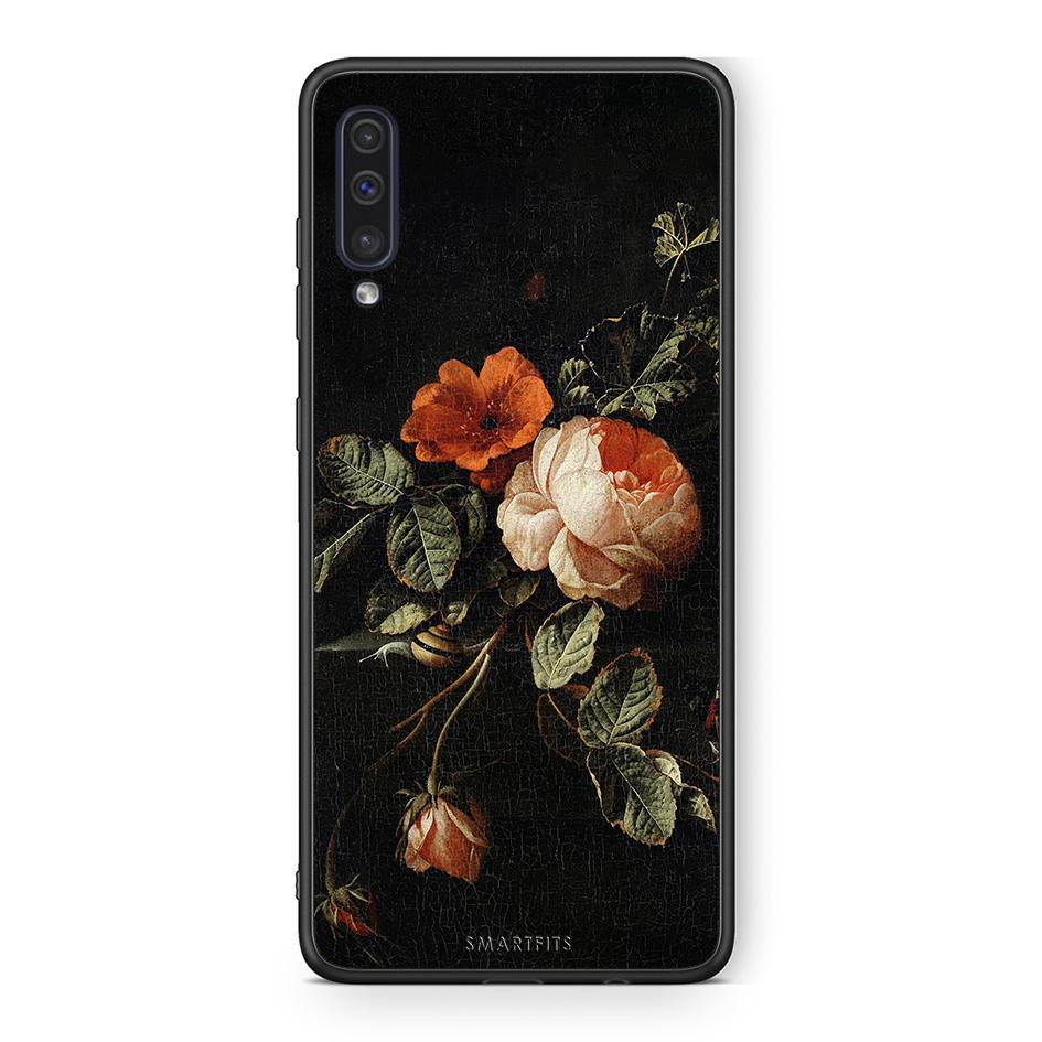 samsung a50 Vintage Roses θήκη από τη Smartfits με σχέδιο στο πίσω μέρος και μαύρο περίβλημα | Smartphone case with colorful back and black bezels by Smartfits