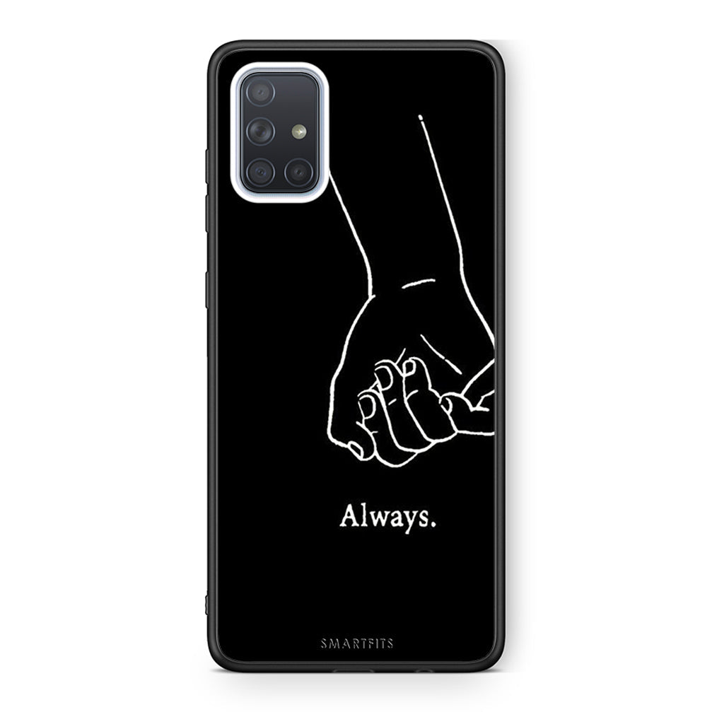 Samsung A71 Always & Forever 1 Θήκη Αγίου Βαλεντίνου από τη Smartfits με σχέδιο στο πίσω μέρος και μαύρο περίβλημα | Smartphone case with colorful back and black bezels by Smartfits