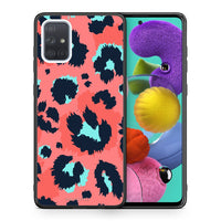 Thumbnail for Θήκη Samsung A51 Pink Leopard Animal από τη Smartfits με σχέδιο στο πίσω μέρος και μαύρο περίβλημα | Samsung A51 Pink Leopard Animal case with colorful back and black bezels