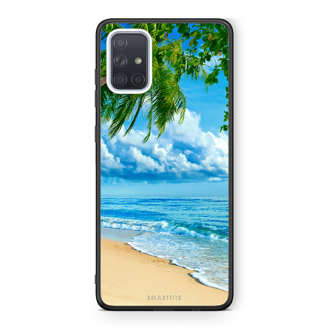 Samsung A71 Beautiful Beach θήκη από τη Smartfits με σχέδιο στο πίσω μέρος και μαύρο περίβλημα | Smartphone case with colorful back and black bezels by Smartfits