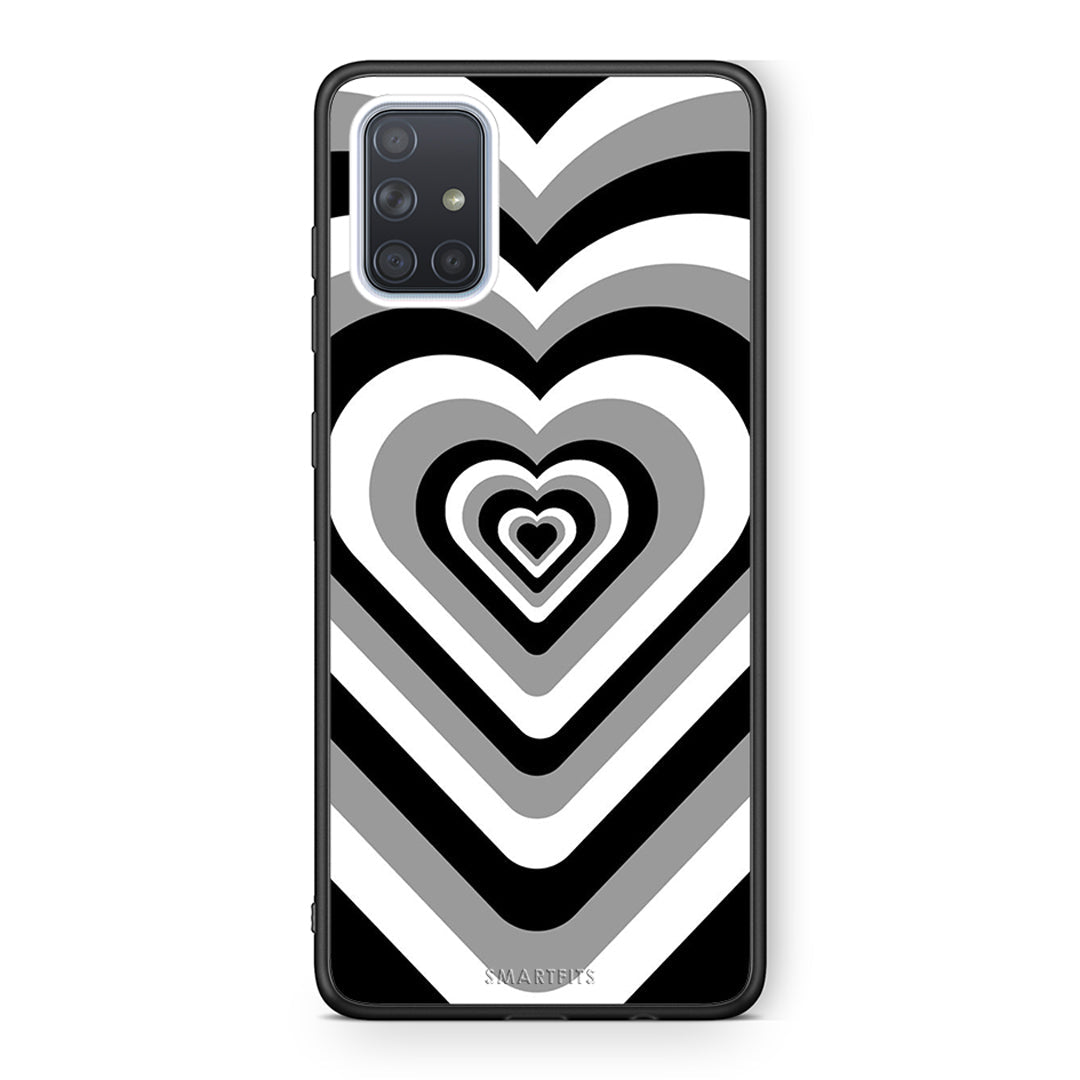 Samsung A51 Black Hearts θήκη από τη Smartfits με σχέδιο στο πίσω μέρος και μαύρο περίβλημα | Smartphone case with colorful back and black bezels by Smartfits